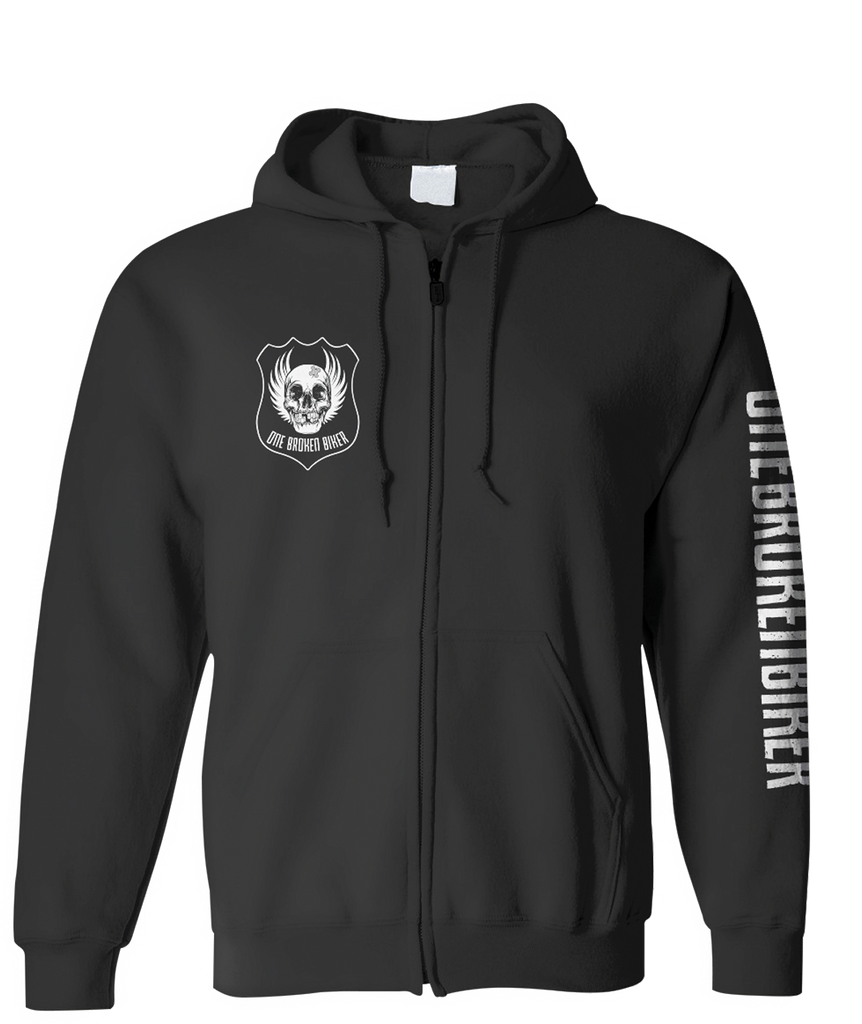 OBB Zip-Up Hoodie | One Broken Biker Apparel – One Broken Biker