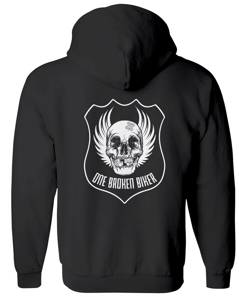 OBB Zip-Up Hoodie | One Broken Biker Apparel – One Broken Biker